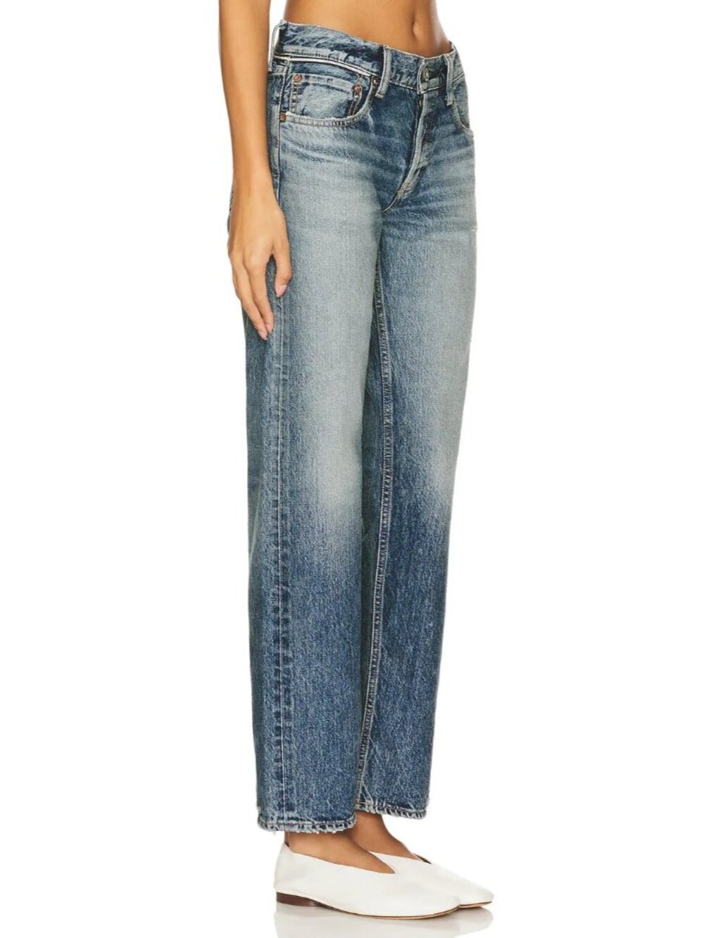 Moussy Women's Faded Blue Straight-Leg Jeans - Picture 2 of 15